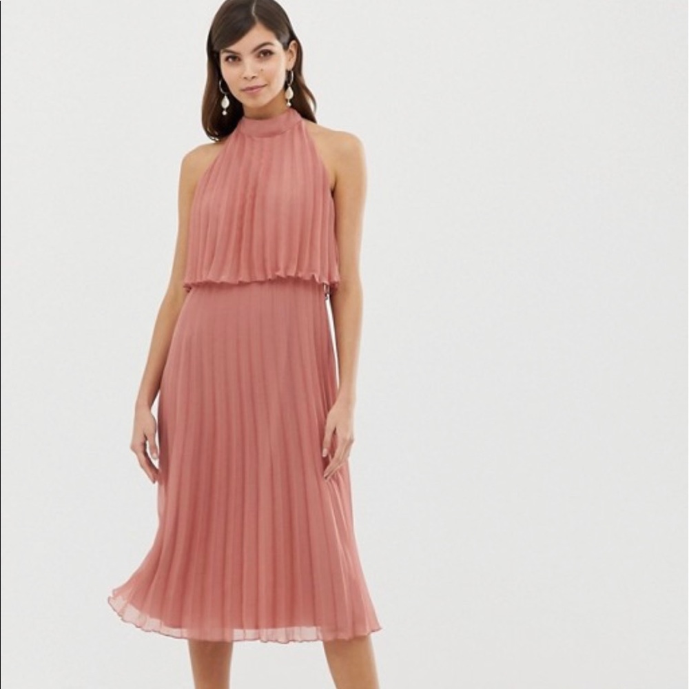 ASOS DESIGN halter tie neck midi dress